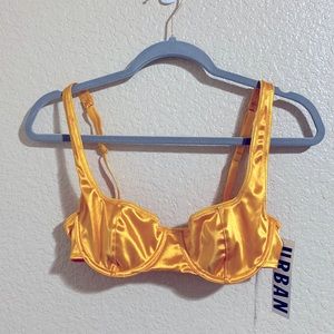 Golden Yellow Silky Underwire Balconette Bra